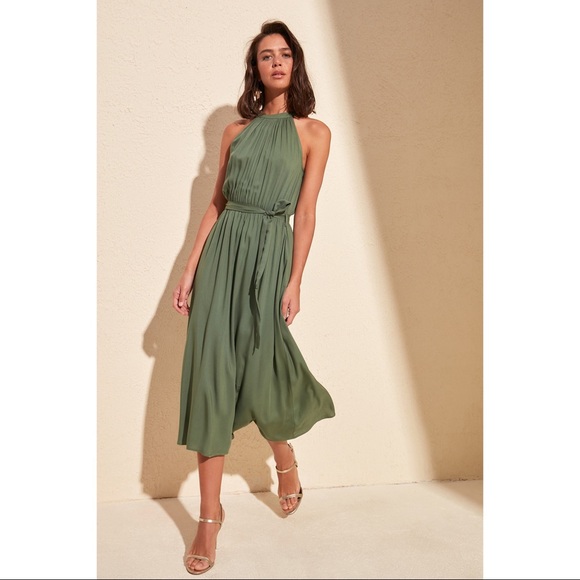 Trendyol Dresses & Skirts - Green Halter Neck Maxi Sleevless Dress